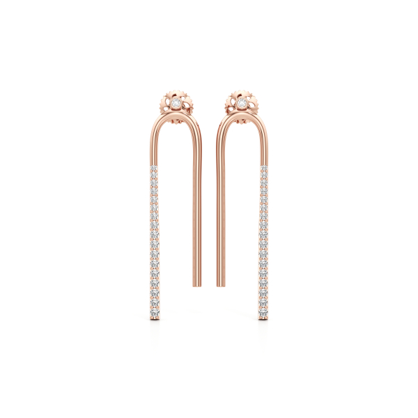 Long U-Shaped Diamond Earrings