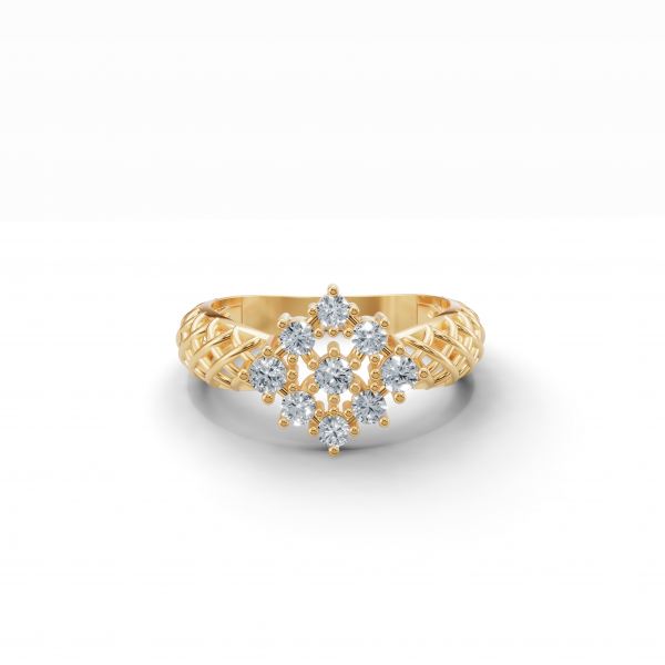 Sparkled Bloom Mesh Diamond Ring
