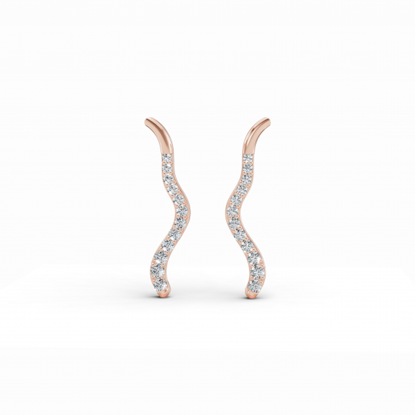 Hypnotic Flow Wavy Diamond Earrings