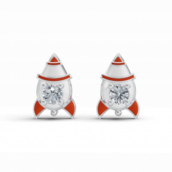 Rocket Dream Stud Diamond Earrings