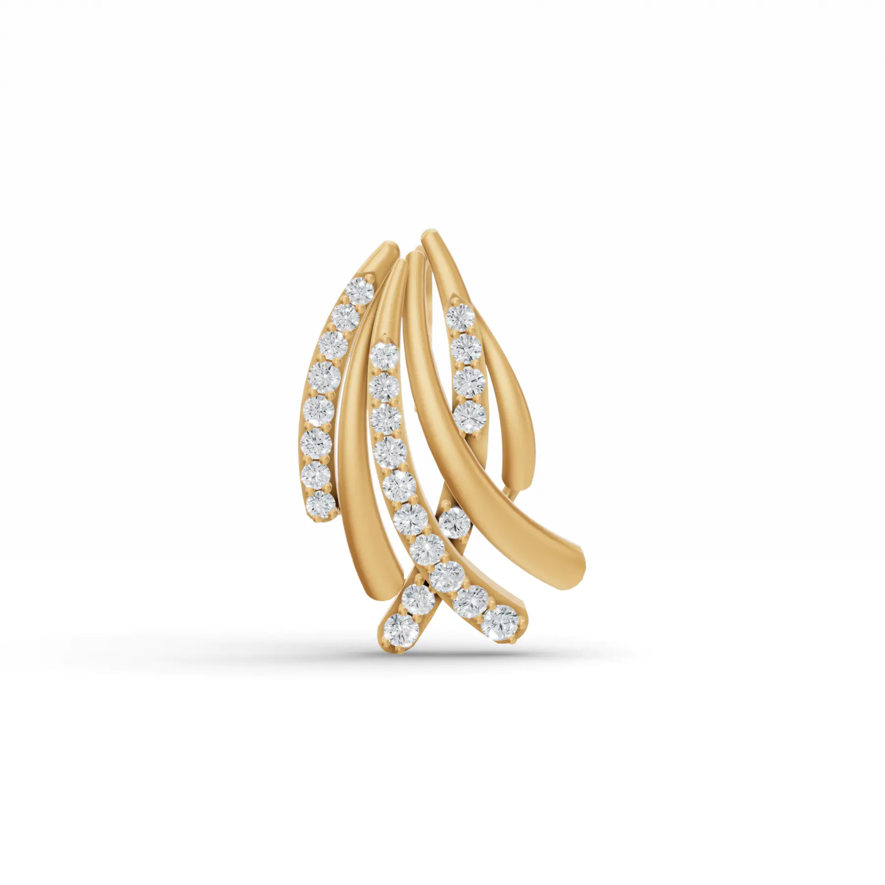 Criss Cross Diamond Pendant in Yellow 14k Gold