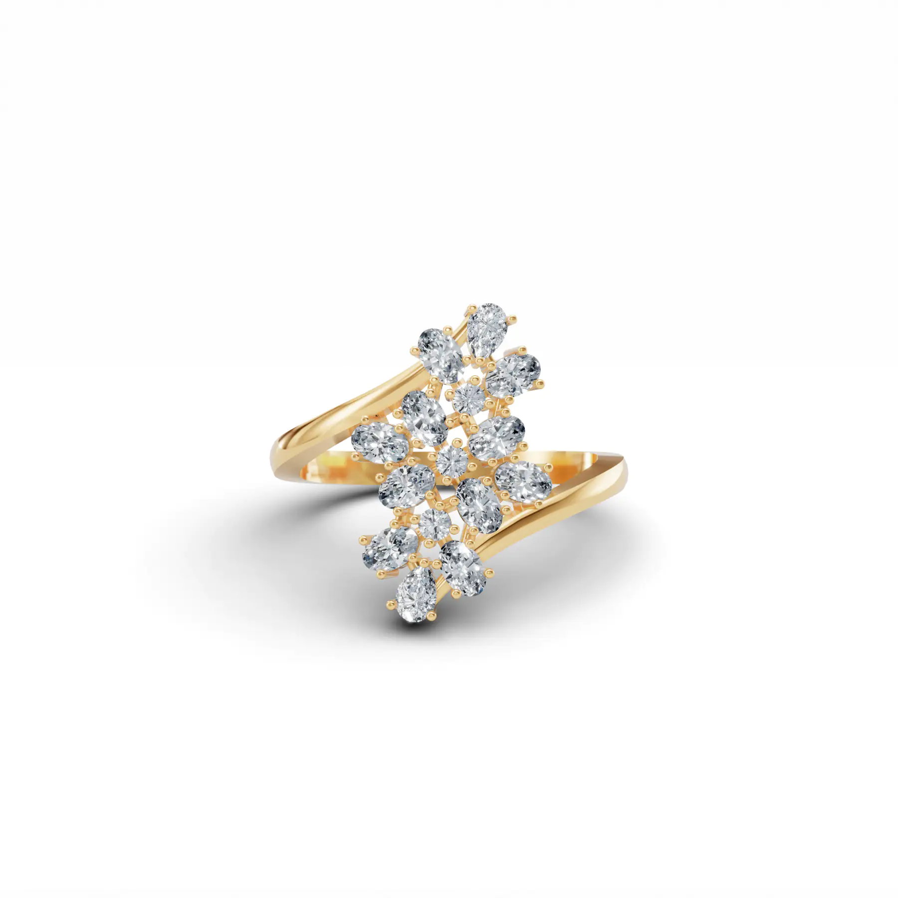 Lumina Charm Diamond Ring in Yellow 14k Gold