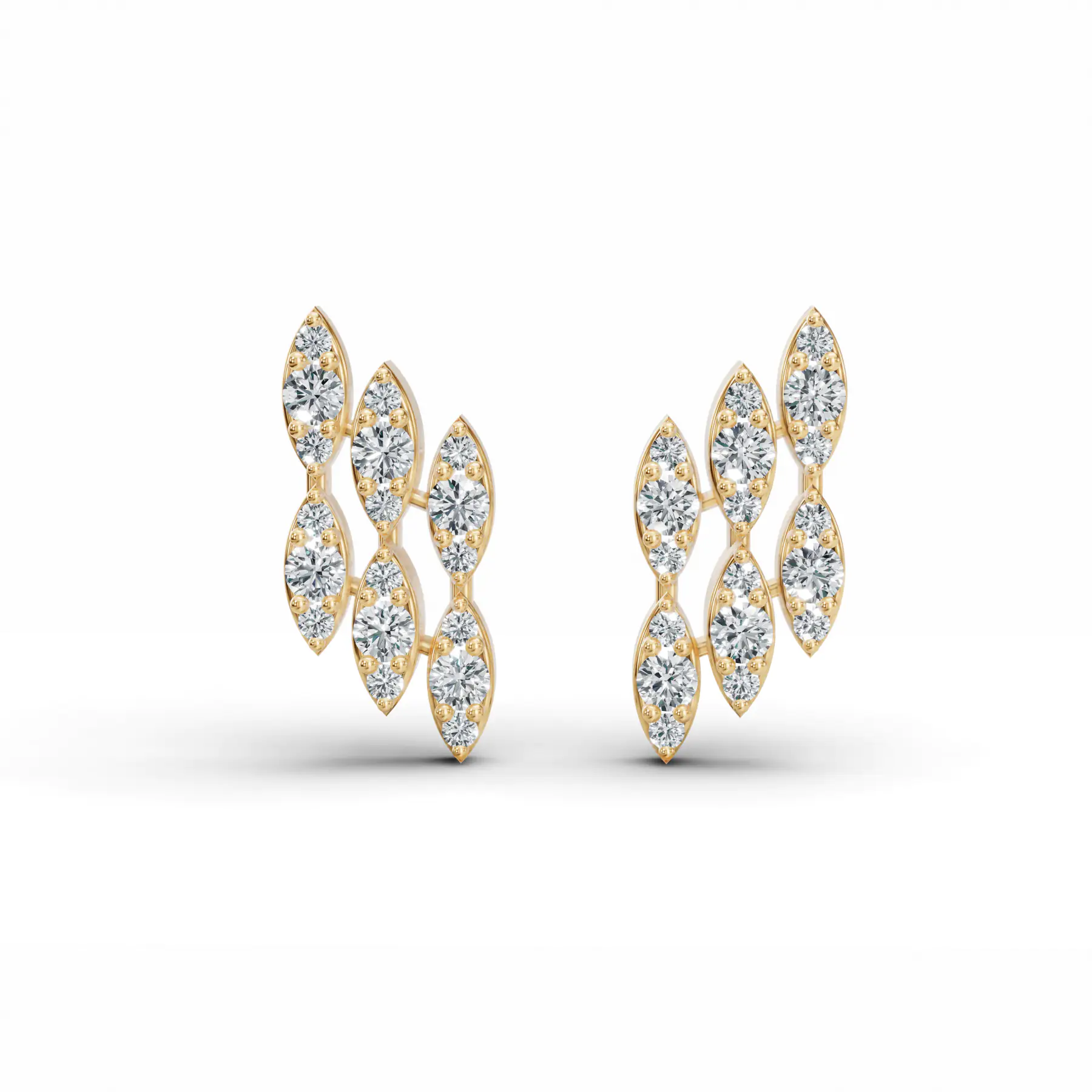 Timeless Round Diamond Stud Earrings in Yellow 14k Gold