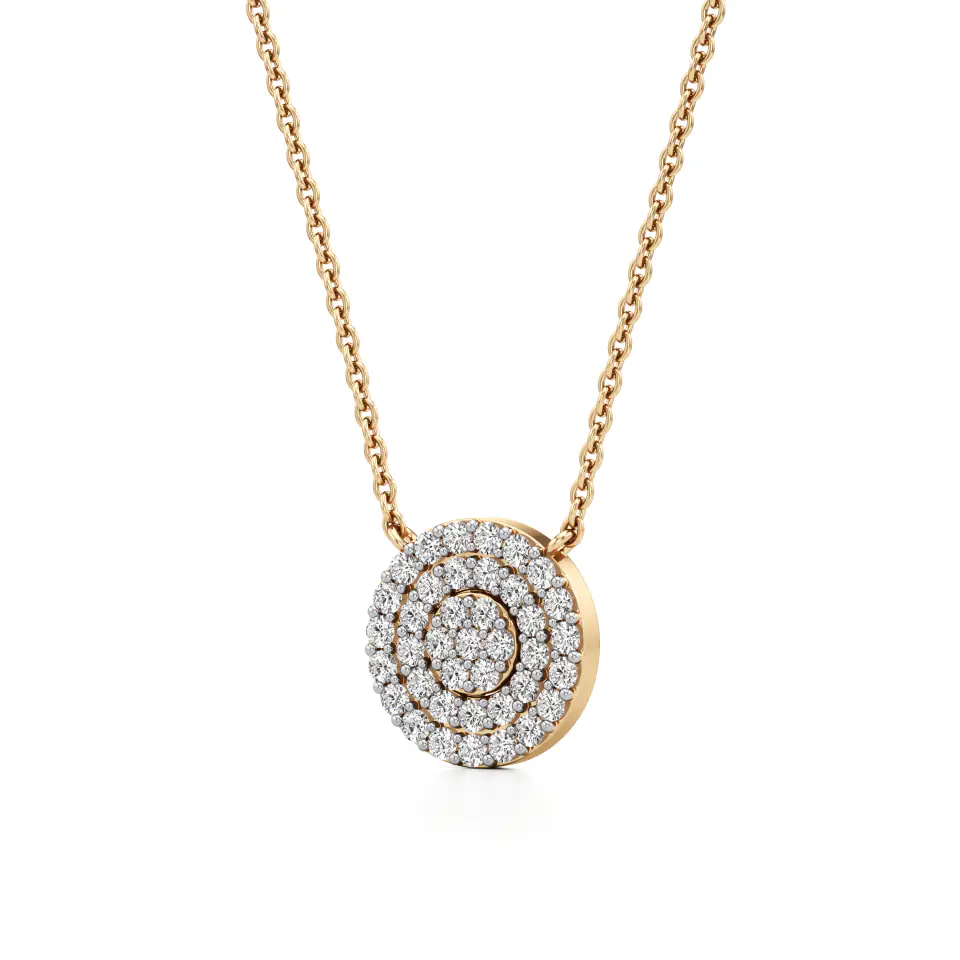 Encircle Cluster Diamond Pendant in Yellow 14k Gold