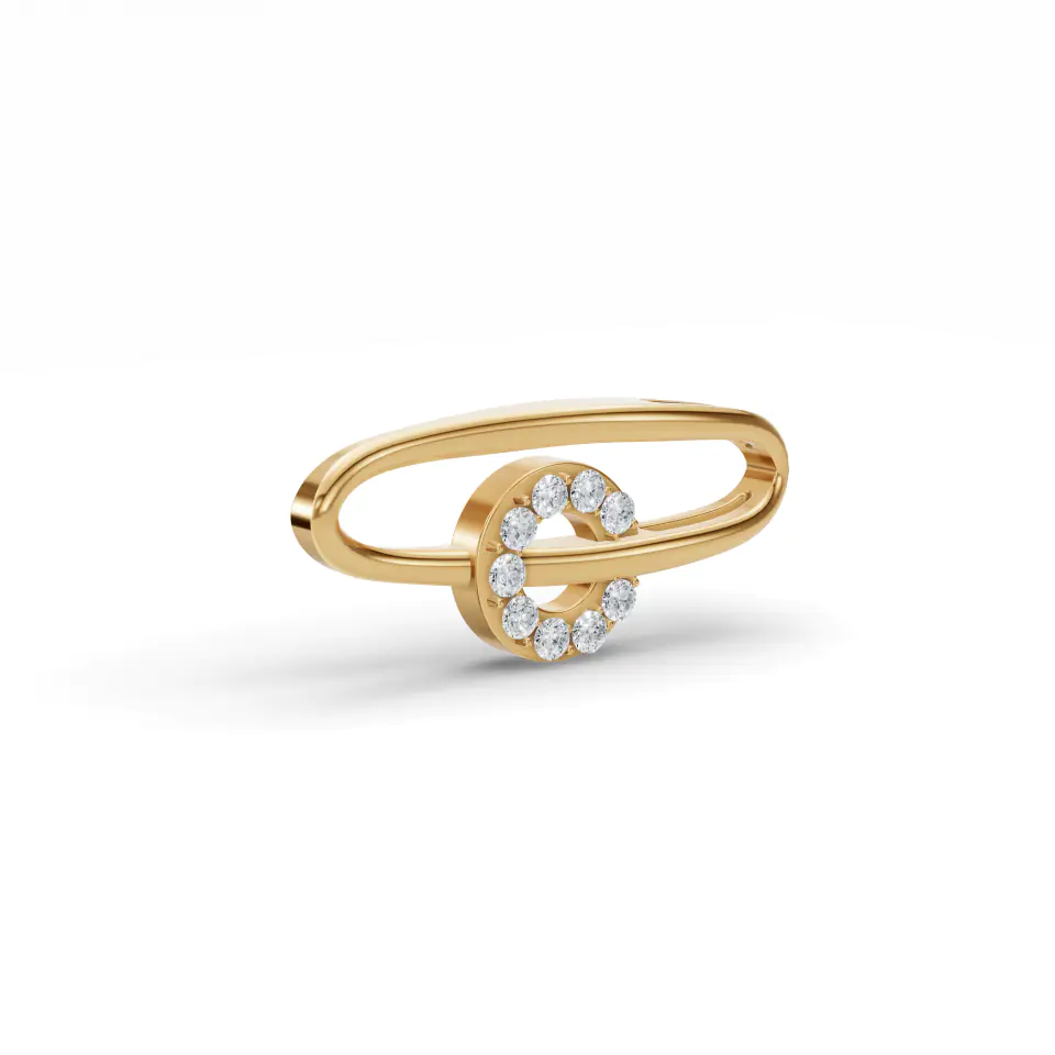Spinning Circle Diamond Pendant in Yellow 14k Gold