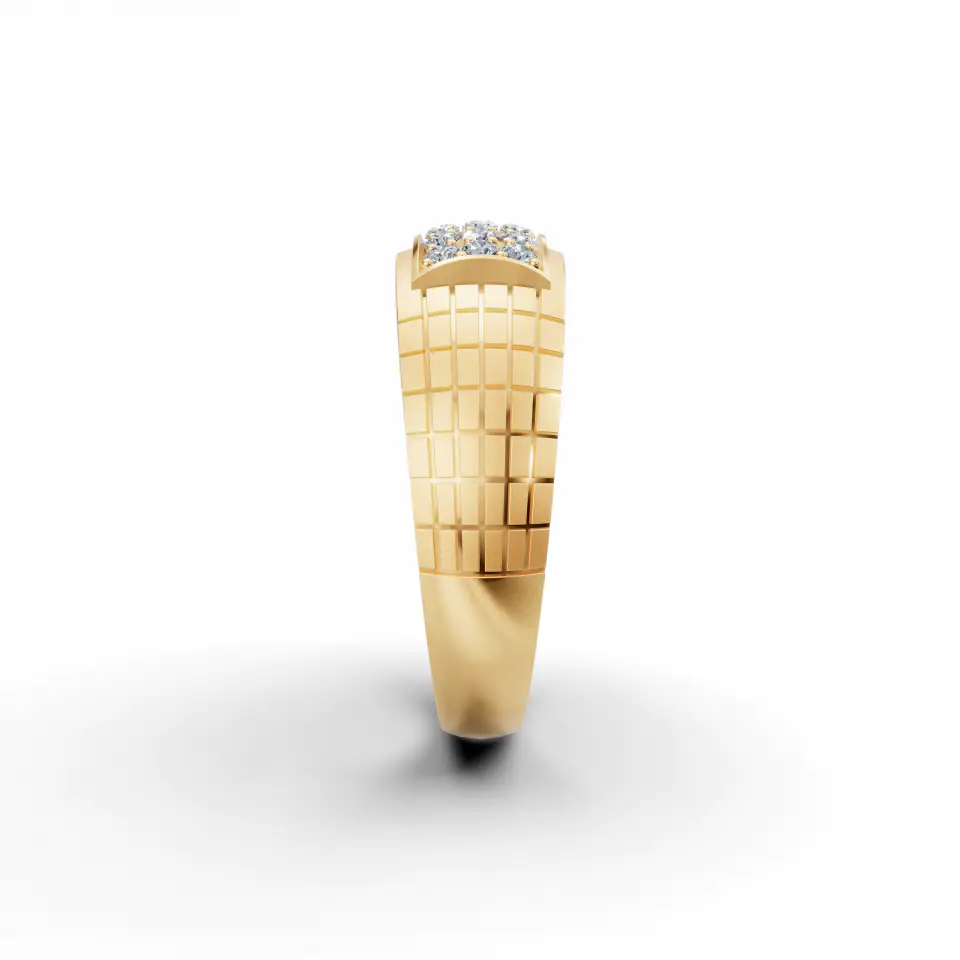 Bold Statement Diamond Ring in Yellow 14k Gold