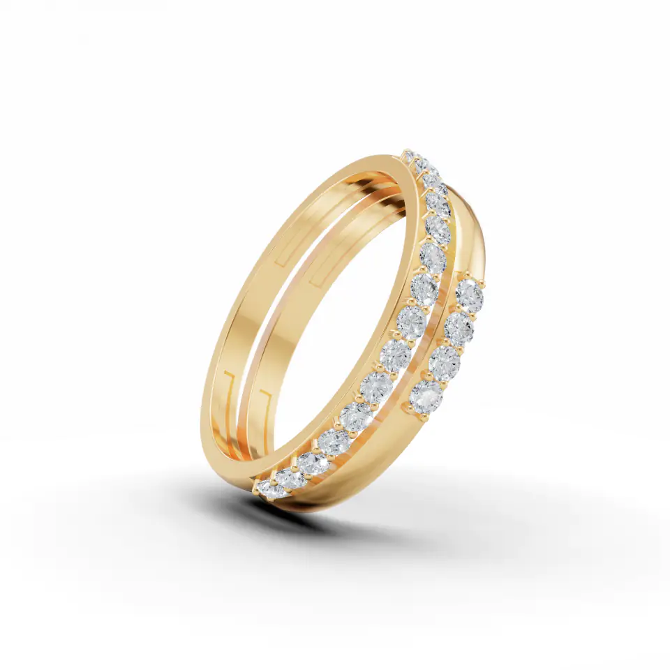 Eternal Promise Ring Band in Yellow 14k Gold