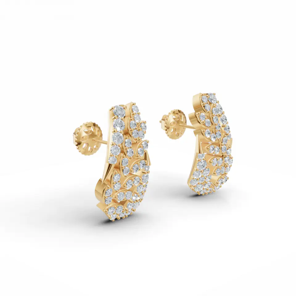 Diamond Garden Earrings in Yellow 14k Gold