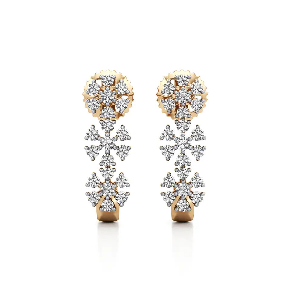 Galaxy Starlight Diamond Earrings in Yellow 14k Gold